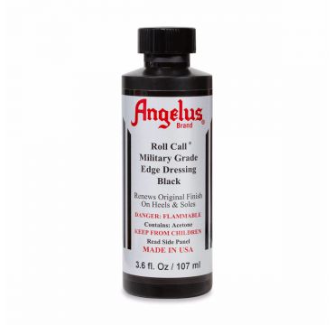Angelus Roll Call Military Edge Dressing, crème lustrante pour les semelles des bottes militaires, 107 ml - Noir