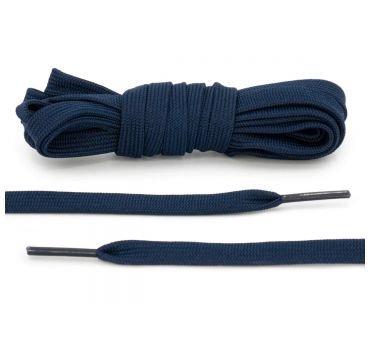 Laces basketball navy blue flat
