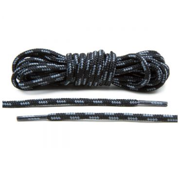Bootlaces black/grey rope 