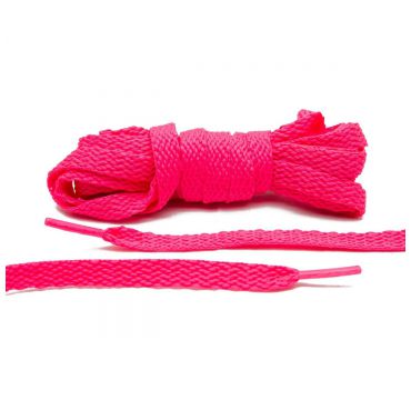 Laces neon pink flat 