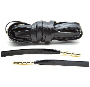 Laces luxury leather black/gold plated