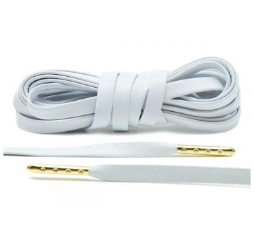 Laces luxury leather white/gold plated